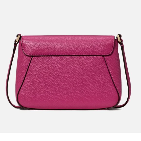 New Kate Spade Monica Small Flap Crossbody bag Pebble Leather Nouveau Rose - Picture 3 of 4